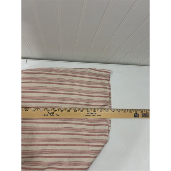 Market & Spruce Women Large Neriah Smocked Red Linen Blend Dress Lined Midi - Picture 8 of 9